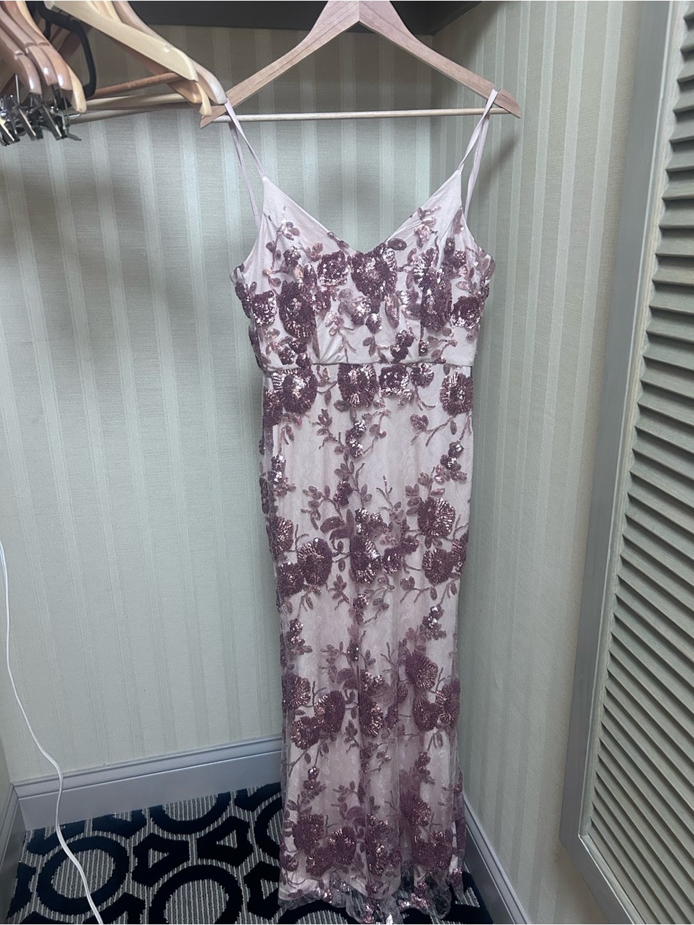 Lulu's Dusty Rose Sequin Floral Slip Dress